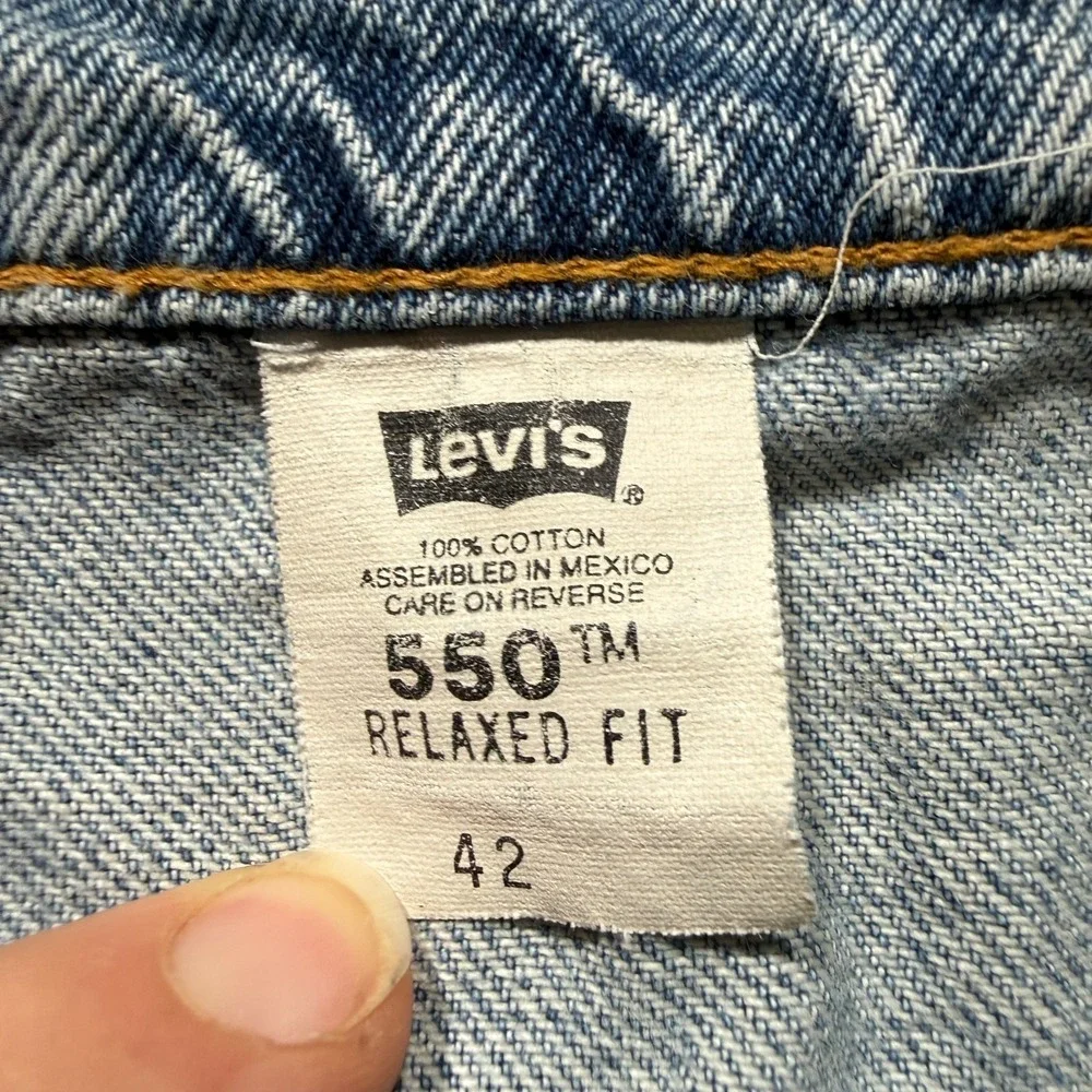 VTG‎ Levis 505 Shorts Mens 42 Blue ORANGE TAB Faded Medium Wash Jorts Denim